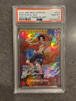 2024 One Piece OP08 EN Portgas D. Ace Special Alternate Art #013 PSA 10 Gem Mint - Image 1