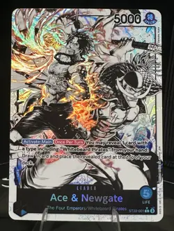 Bandai One Piece Ace & Newgate Leader ST22-001 Special Foil Full Art 5000 Power - Image 1