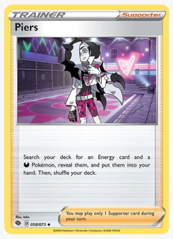 Piers Pokemon Cards PLAYSET (x4) Trainer, Champion's Path - Image 1
