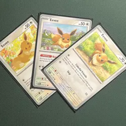 Eevee 3 Card Lot TWM PRE MEW Pokemon TCG - Image 2