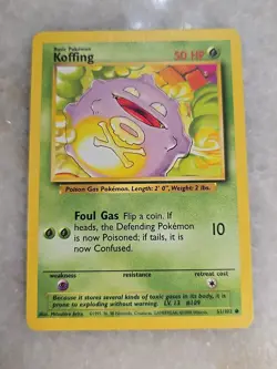 Koffing Base Set Shadowless Pokemon Card 51/102 NM - Image 1