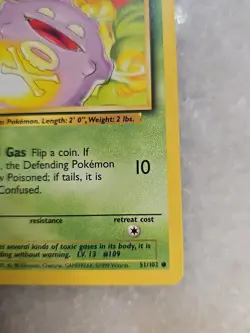 Koffing Base Set Shadowless Pokemon Card 51/102 NM - Image 4