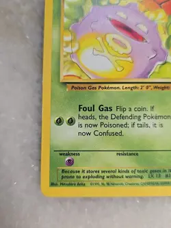 Koffing Base Set Shadowless Pokemon Card 51/102 NM - Image 5