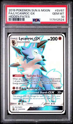 Pokemon TCG Lycanroc GX Full Art Card SV67/SV94 Hidden Fates Shiny Vault PSA 10 - Image 2