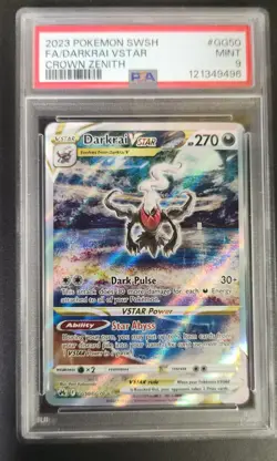 Darkrai VSTAR PSA 9 English Pokemon Card GG50 Crown Zenith 2023 Full Alt Art - Image 1