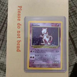 Pokemon TCG Base Set Mewtwo Holo Card 10/102 Unlimited Rare LP/NM Vintage - Image 1