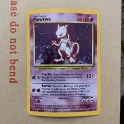 Pokemon TCG Base Set Mewtwo Holo Card 10/102 Unlimited Rare LP/NM Vintage - Image 2