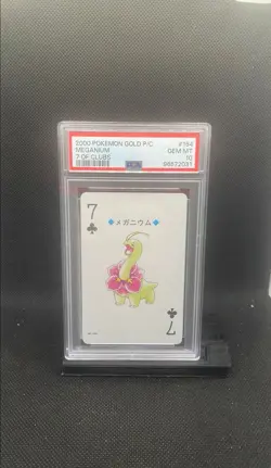 2000 Pokemon Gold Version Poker Playing Cards Meganium 7 Of Clubs PSA GEM MT 10 - Image 1