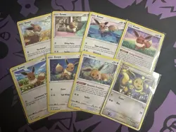 Eevee Pokemon Card TCG Lot (8 Cards) - Image 1