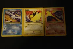 Pokemon Card Lot MP-HP Articuno 22, Zapdos 23, & Moltres 21 Black Star Promos - Image 1