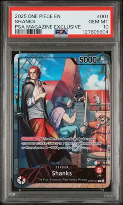 2025 One Piece EN Shanks PSA 10 GEM PSA Magazine Exclusive FULL ART #001 - Image 1