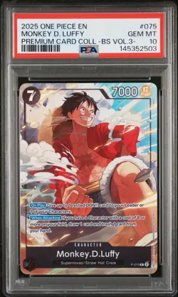 2025 ONE PIECE -BEST SELECTION VOL.3- 075 MONKEY D. LUFFY PSA 10 - Image 1