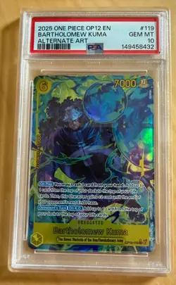 Bartholomew Kuma OP12-119 Alt Art Legacy of the Master One Piece English PSA 10 - Image 1
