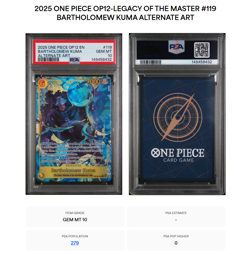 Bartholomew Kuma OP12-119 Alt Art Legacy of the Master One Piece English PSA 10 - Image 3