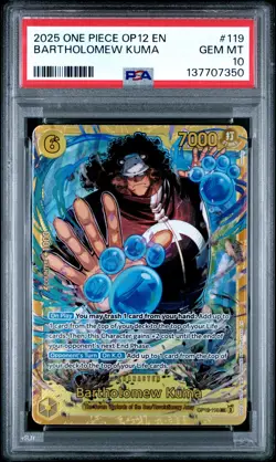 2025 ONE PIECE OP12-LEGACY OF THE MASTER #119 BARTHOLOMEW KUMA PSA 10 - Image 1