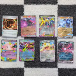 Pokemon TCG 8 Foil Cards - Salazzle GX, Mega Clefable GX, Meowth GX - Image 1