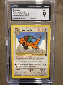 CGC 9 MINT Dragonite Black Star Promo WB Movie 5 Pokemon Card - Image 1