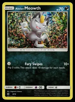 Pokemon Card McDonald's Promos 2017 Alolan Meowth 8/12 Promo Holo - Image 1