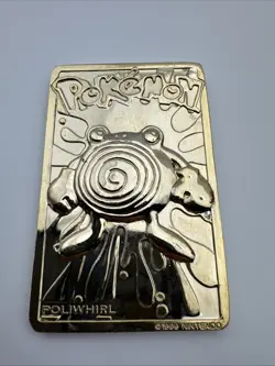 Pokemon Poliwhirl 24K Gold Plated Trading Card 1999 Burger King Limited Edition - Image 2