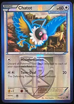 Chatot 77/101 Plasma Blast | Reverse Holo | LP | Pokemon Trading Card TCG - Image 1