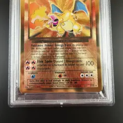 PSA 9 Charizard 4/102 Pokemon Gold Metal Celebrations Ultra Premium Graded Card - Image 3