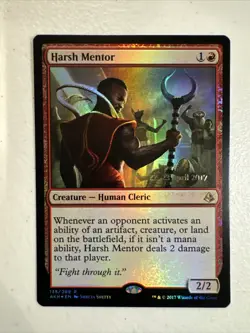 1x Harsh Mentor - Foil - Prerelease Promo NM-Mint, English Prerelease Promos MTG - Image 1