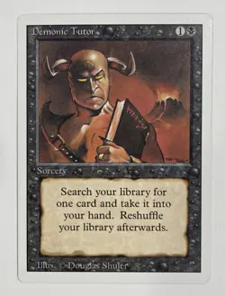 Demonic Tutor Revised Near Mint NM MTG Magic The Gathering D-1 - Image 1