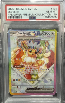 2025 POKEMON PROMO PRISMATIC EVOLUTIONS SUPER-PREMIUM COLL #174 EEVEE EX PSA 10 - Image 1