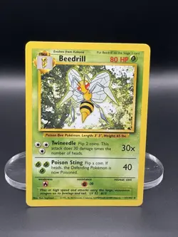 Pokemon TCG Beedrill Card 17/102 Rare Unlimited Base Set Non Holo - Image 1