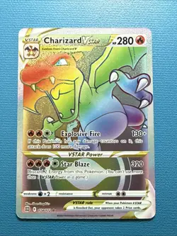 Pokemon Charizard VSTAR Rainbow Secret Rare Card Brilliant Stars 174/172 NM WOW! - Image 1