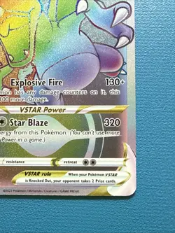 Pokemon Charizard VSTAR Rainbow Secret Rare Card Brilliant Stars 174/172 NM WOW! - Image 4