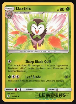 Dartrix - 10/149 - Reverse Holo Uncommon - Sun & Moon Base - Pokemon Card - Image 1