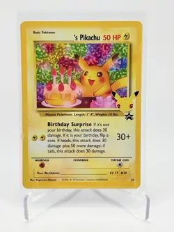 Pokemon TCG Birthday Pikachu #24 Celebrations 25th Anniversary NMT - Image 1