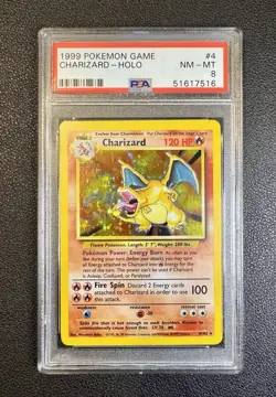 Pokemon Charizard Base Set Holo 1999 #4/102 Wizards PSA 8 English - Image 1