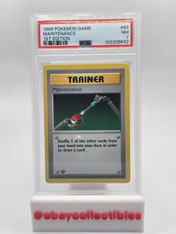 PSA 7 - Pokemon MAINTENANCE - 1st EDITION Shadowless Base Set - 83/102 - Trainer - Image 1