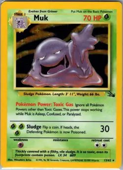Muk 13/62 Holo Fossil - Pokemon Card - LP - Image 1