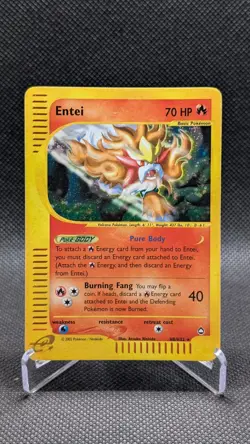 RARE Pokemon 2002 Aquapolis Entei Holo H8/H32 LP E-Reader - Image 1