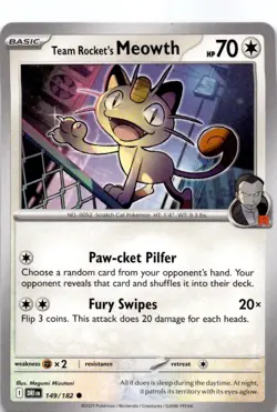 Team Rocket's Meowth (Cosmos Holo) [MCAP - 149/182]Holofoil Common NM - Image 1