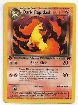 Pokemon TCG Team Rocket 1st Edition Dark Rapidash #44/82 NM-MT Never Played With - Image 1