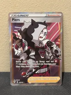 Pokemon TCG Piers 187/189 SWSH Darkness Ablaze Full Art Ultra Rare Trainer MINT - Image 1