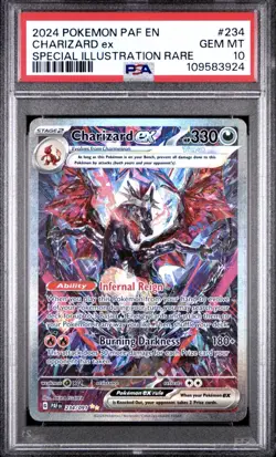 2024 POKEMON PAF EN PALDEAN FATES SPECIAL ILLUSTRATION RARE CHARIZARD EX PSA 10 - Image 1