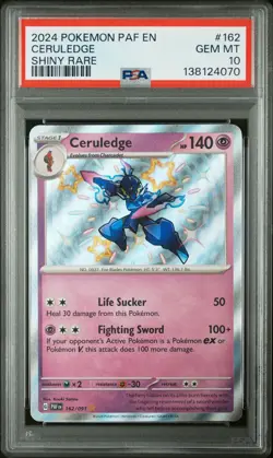 2024 POKEMON PAF EN-PALDEAN FATES SHINY RARE #162 CERULEDGE PSA 10 - Image 1