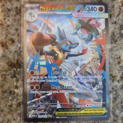 Pokemon Mega Lucario EX Full Art Holo 179/132 Me01 Special Rare Aura Jab - Image 1