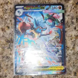 Pokemon Mega Lucario EX Full Art Holo 179/132 Me01 Special Rare Aura Jab - Image 3