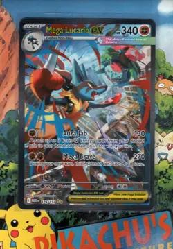 Pokemon TCG Mega Lucario ex 179/132 Me01: Mega Evolution Holo NM/M - Image 1