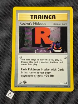 Rocket's Hideout 63/64 - Neo Revelation 1st Edition Rare Pokemon TCG NM - Image 1