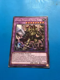 YUGIOH Secret Rare Fossil Warrior Skull King BLAR-EN006 1st Edition - Image 1
