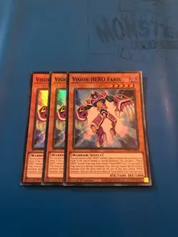 YUGIOH 3x Super Rare Vision Hero Faris RA01-EN004 1st Edition - Image 1