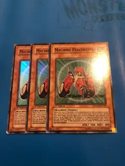 YUGIOH 3x Super Rare Machina Peacekeeper SDMM-EN003 1st Edition - Image 1