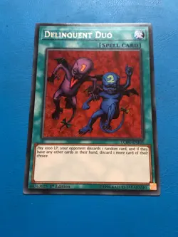 YUGIOH Secret Rare Delinquent Duo LCKC-EN101 1st Edition - Image 1